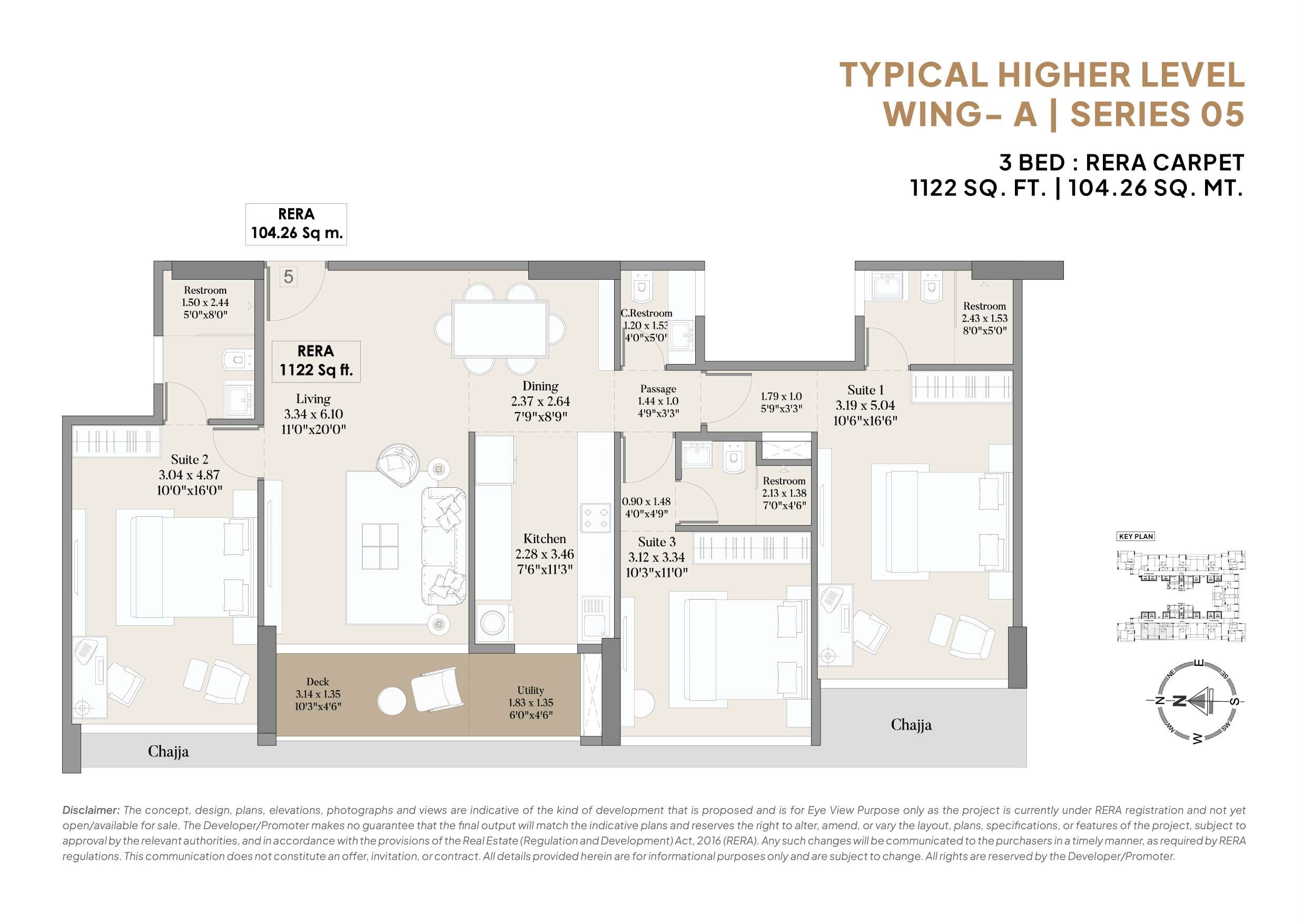 3 BHK Floor Plan 6